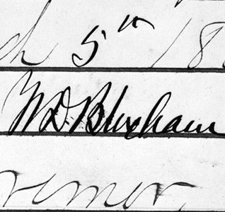 Signature of Governor William Dunnington Bloxham