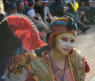 Young woman in costume for the City of Gainesville's JestFest